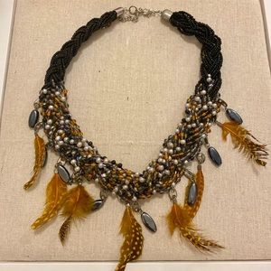 Beaded Necklace with brown golden Beads